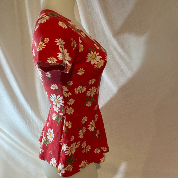 Forever 21 Floral Top with Cut Out Back - Picture 2 of 6